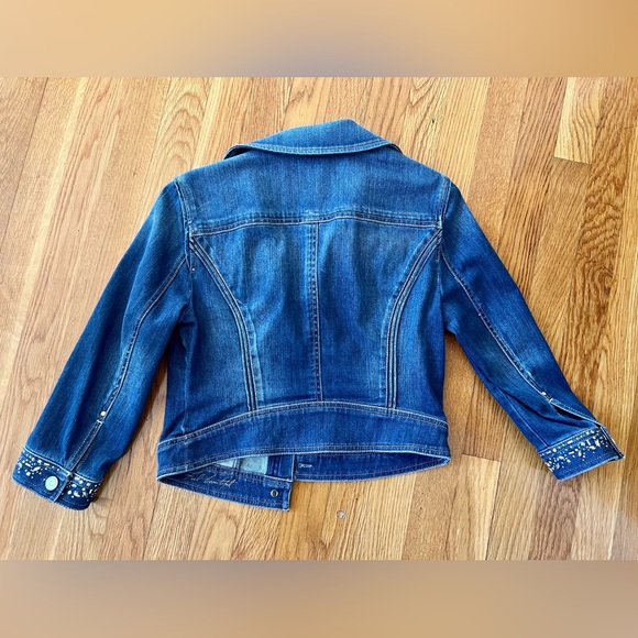 WHITE HOUSE BLACK MARKET Jean Jacket with Jeweled Detail - Never Worn - Picture 6 of 6